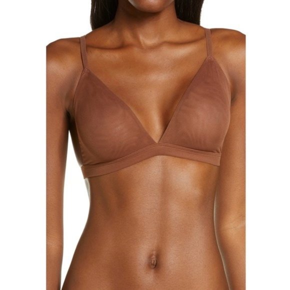 SKIMS Mesh Triangle Bralette Jasper XS - Picture 1 of 10